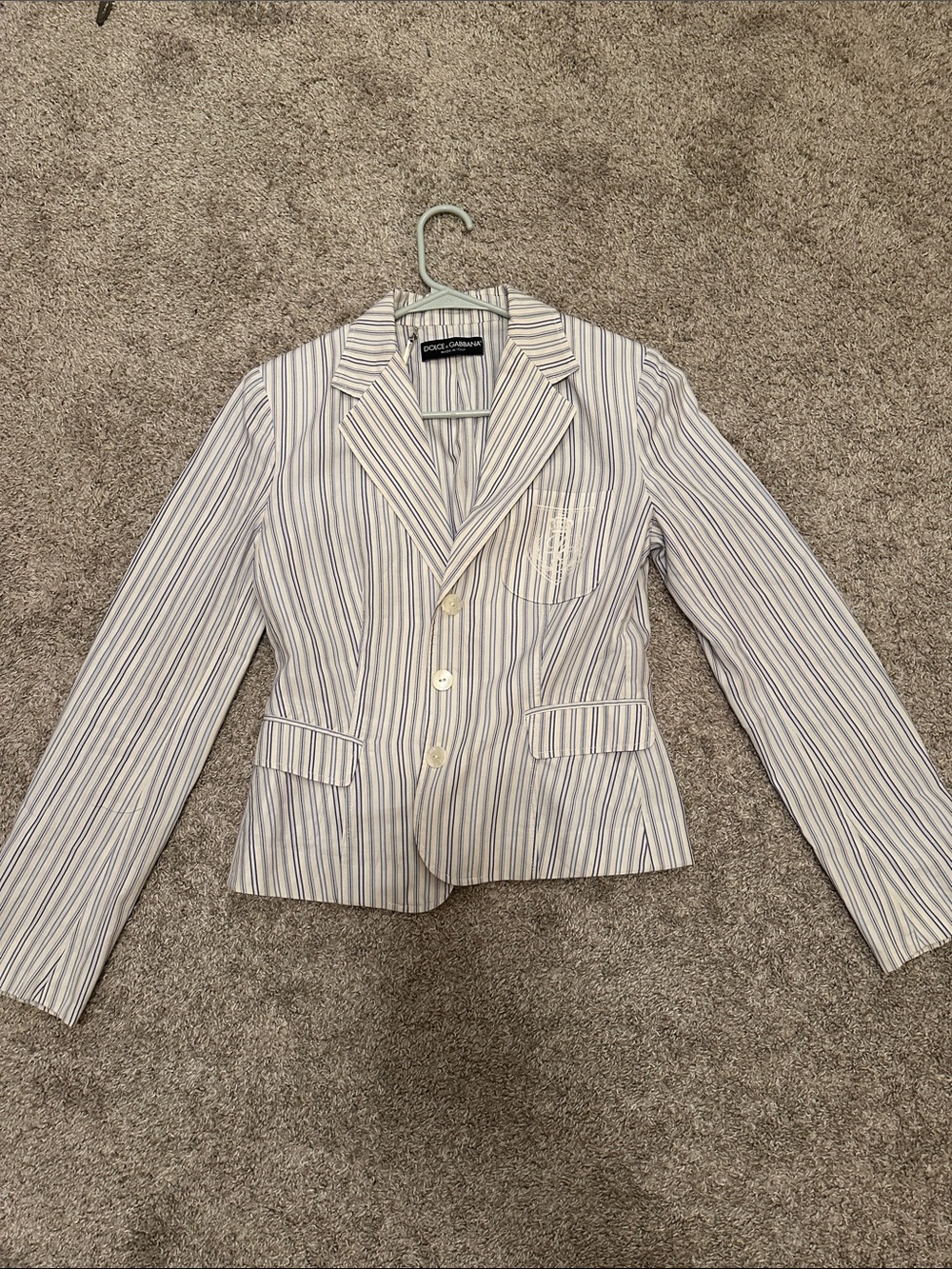 Dolce & Gabbana blazer suit jacket Pinstripe blue and white sz 40 medium